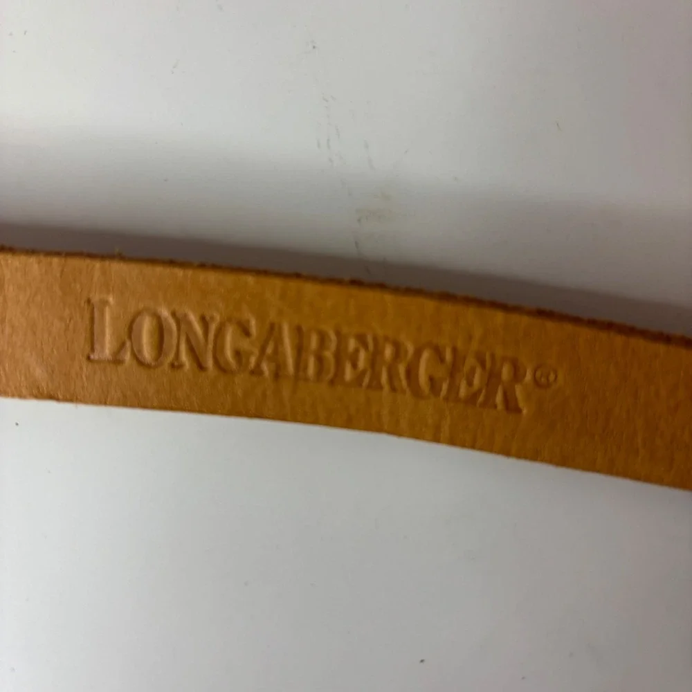Vintage Longaberger Leather Basket Purse Backpack Strap Braided Tan Adjustable